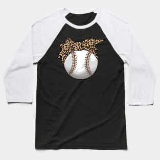 Leopard Softball Baseball Mom Leopard Tee Mother's Day Baseball T-Shirt